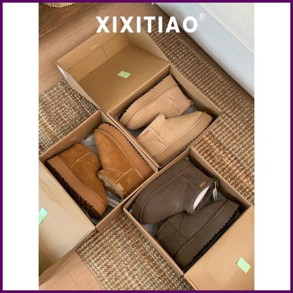 Platform Suede Ankle Boots with Memory Foam, Winter Snow Boots for Women - Picture 8 of 8